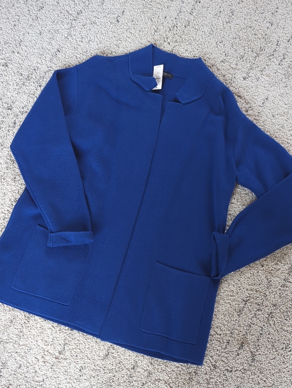 Talbots Cobalt Blue Open-Front Knit Blazer